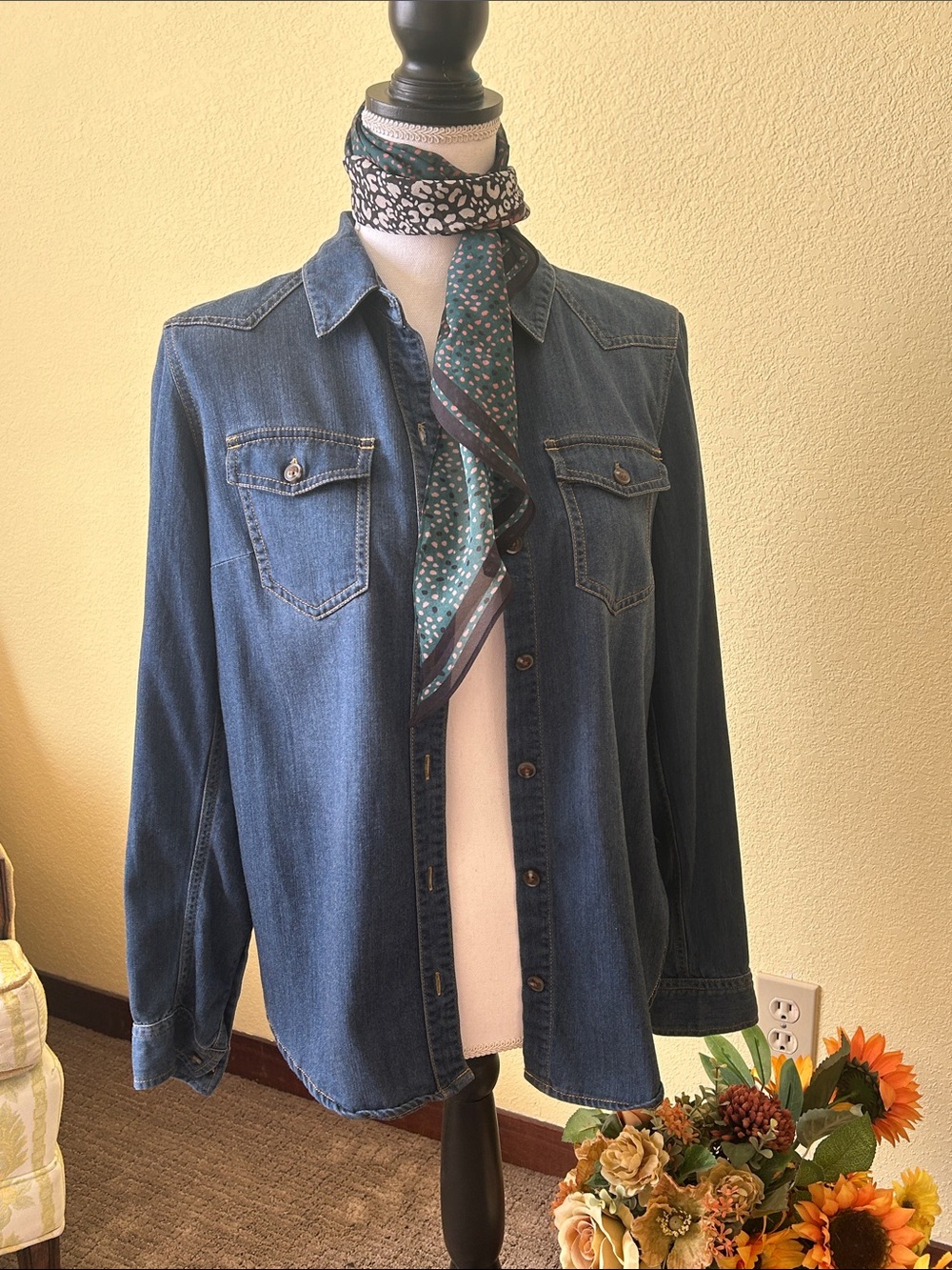 CAbi Denim Blue Button-Down Shirt